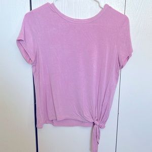 Olivia Rae Pink Tee with Side Tie